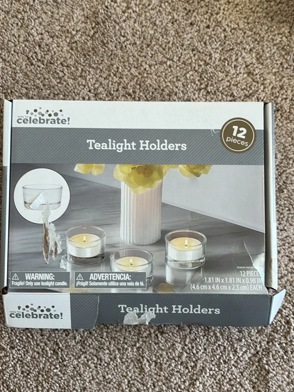 Clear Glass Tealight Holders - 12